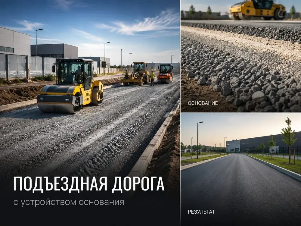 Подъездная дорога в Ульяновске с устройством щебёночного основания — процесс и результат